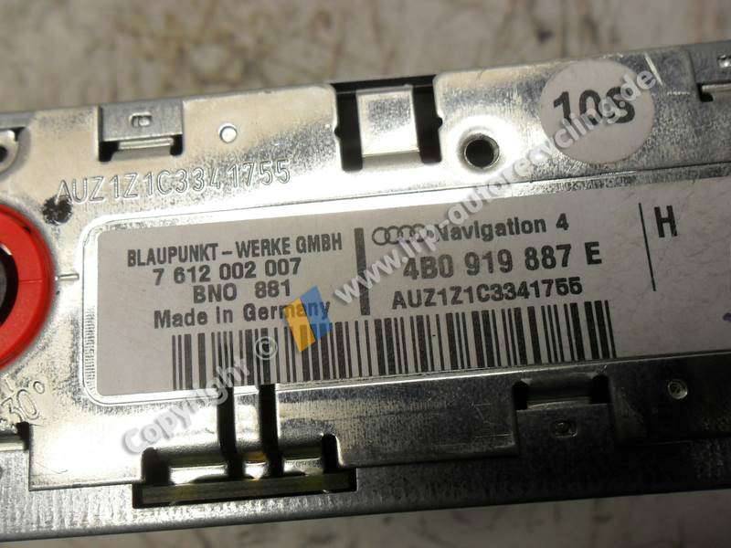 Audi A3 8P original Navigationseinheit 4B0919887E 7612002007 BLAUPUNKT BJ2003